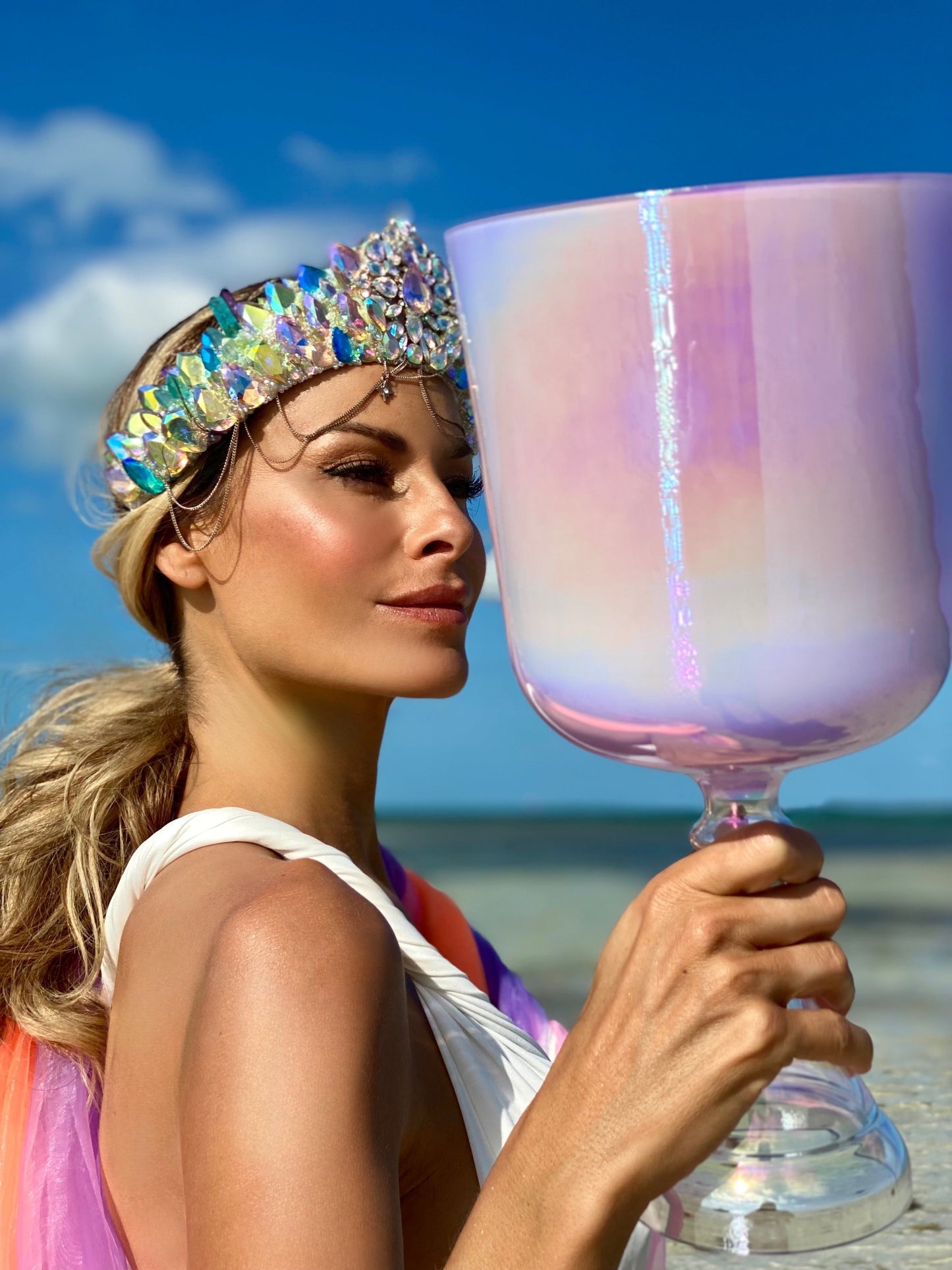 Amethyst Opal Aura Crystal Chalice Grail & Bowl