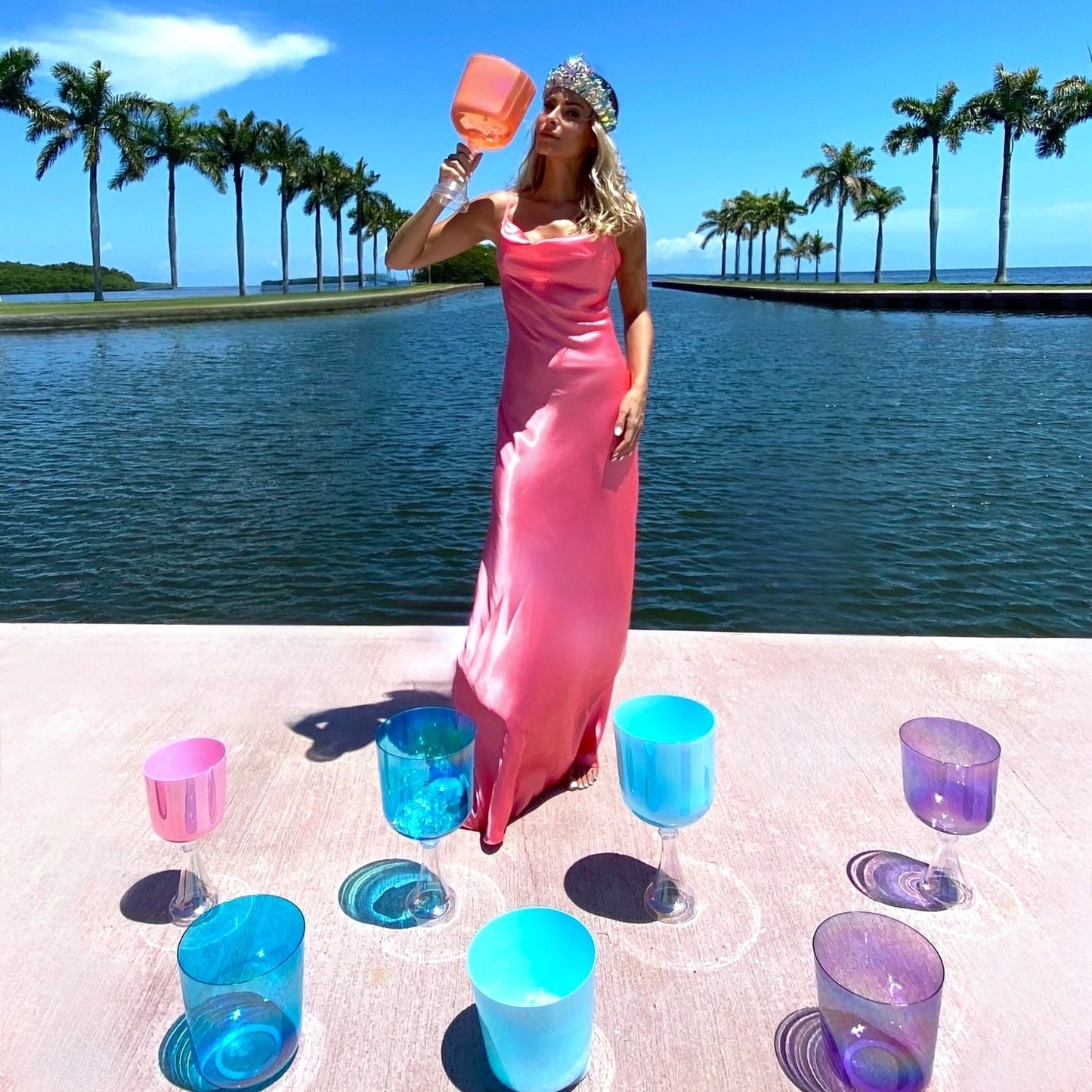 Citrine Opal Aura Crystal Chalice Grail & Bowl