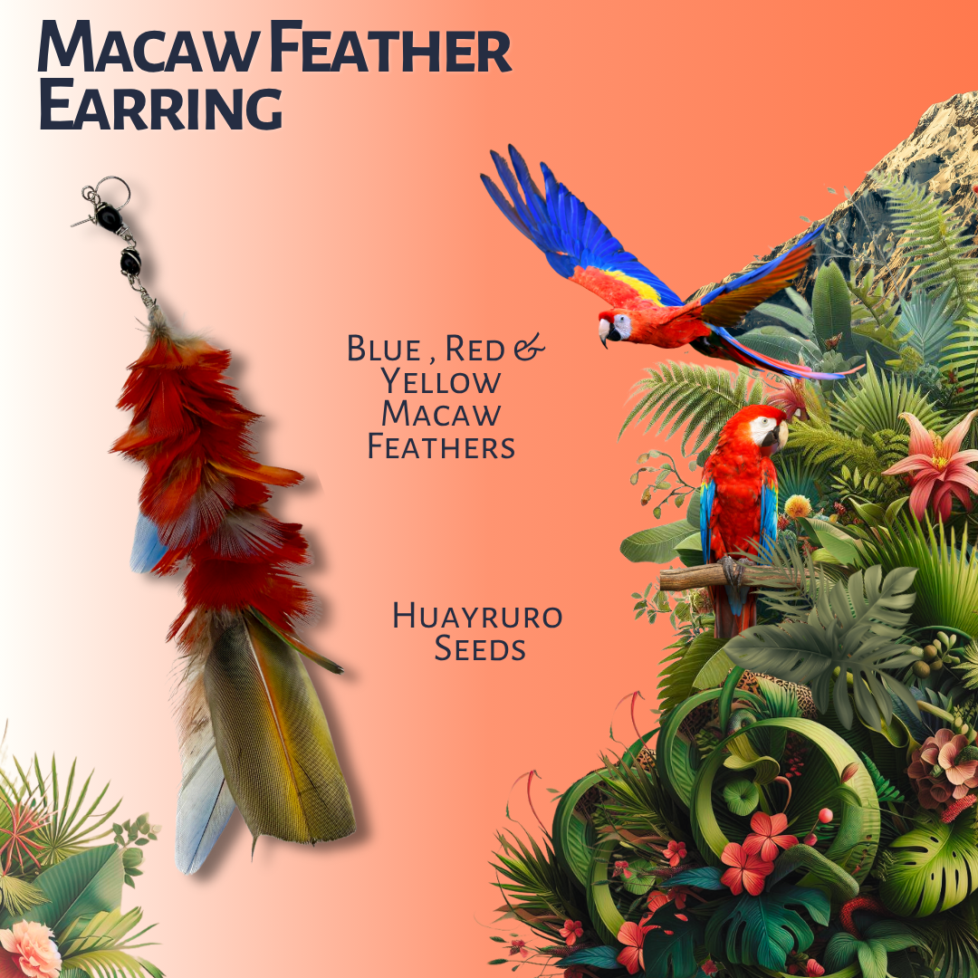 Macaw Feather Earring