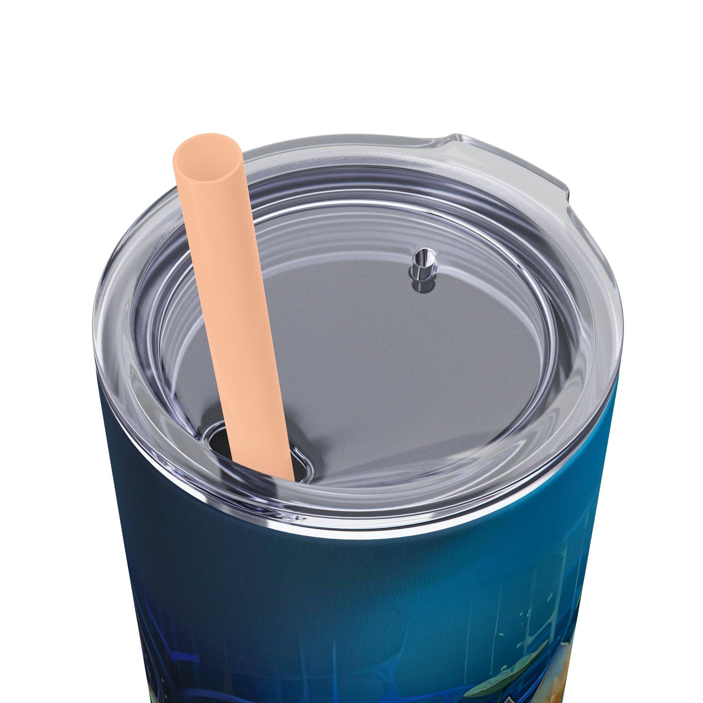 Blue Lotus Tumbler with Straw