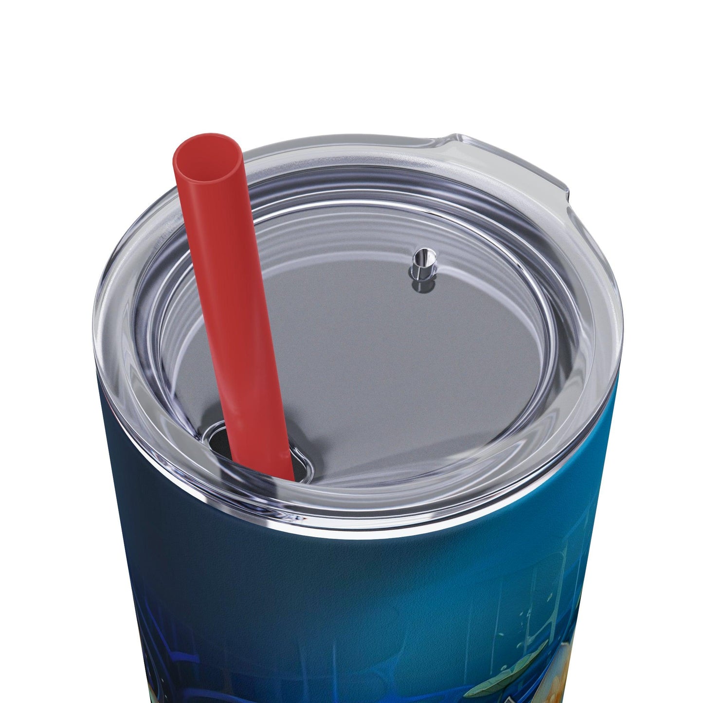 Blue Lotus Tumbler with Straw