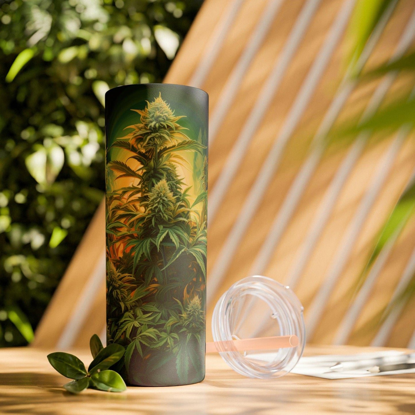 Cannabis Tumbler with Straw