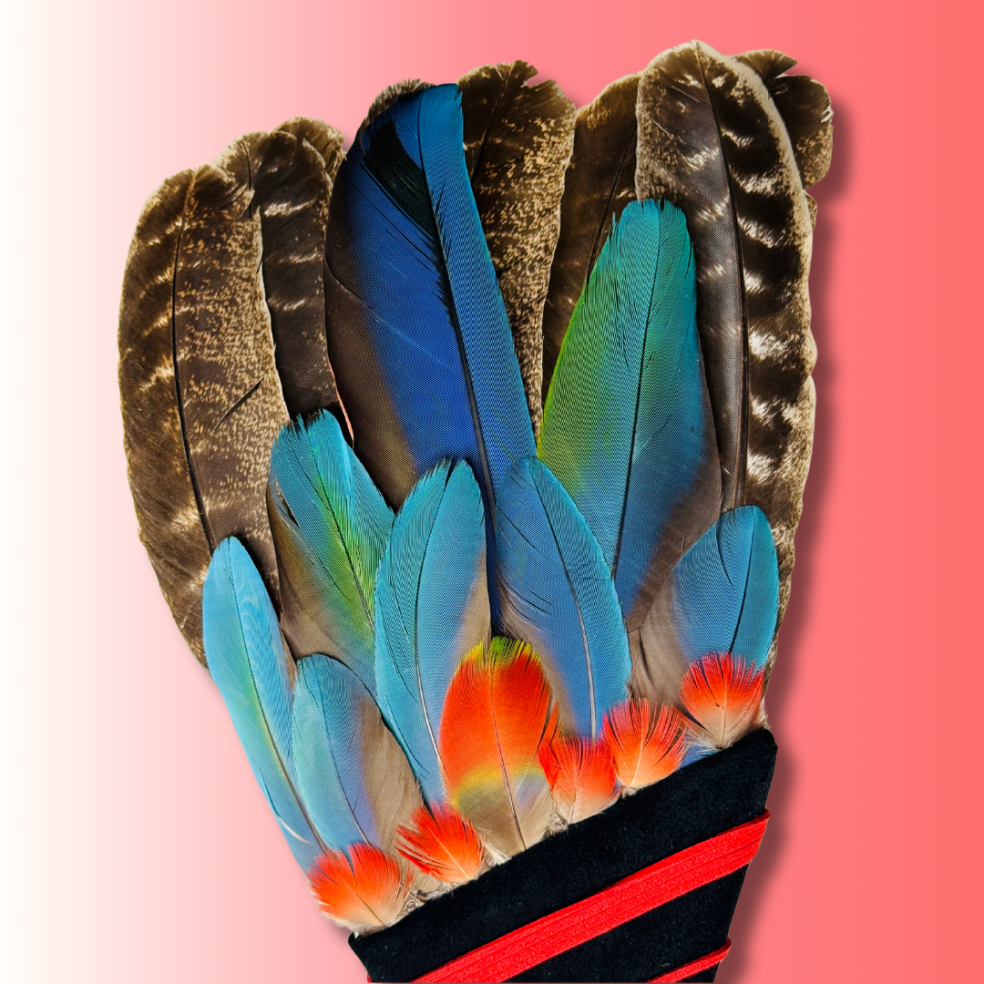 Macaw & Turkey Feather Smudge Fan - XL