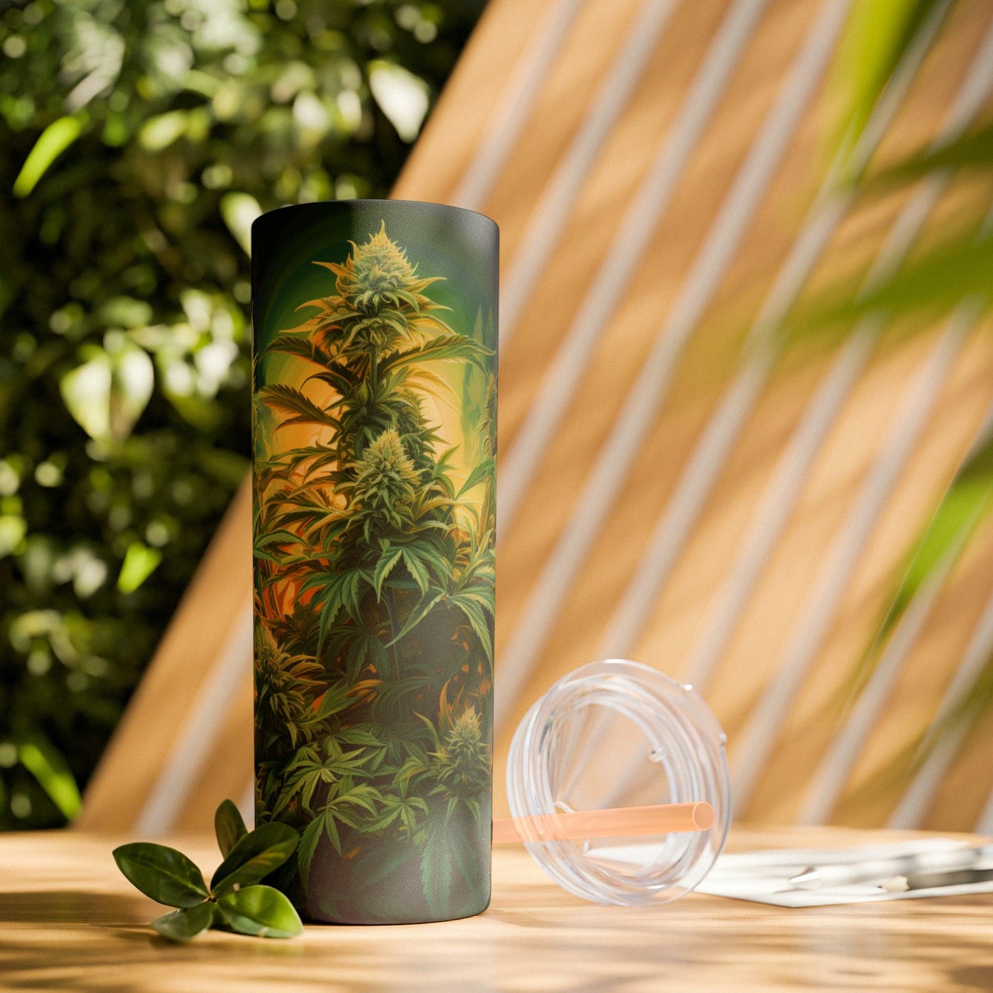 Cannabis Tumbler with Straw