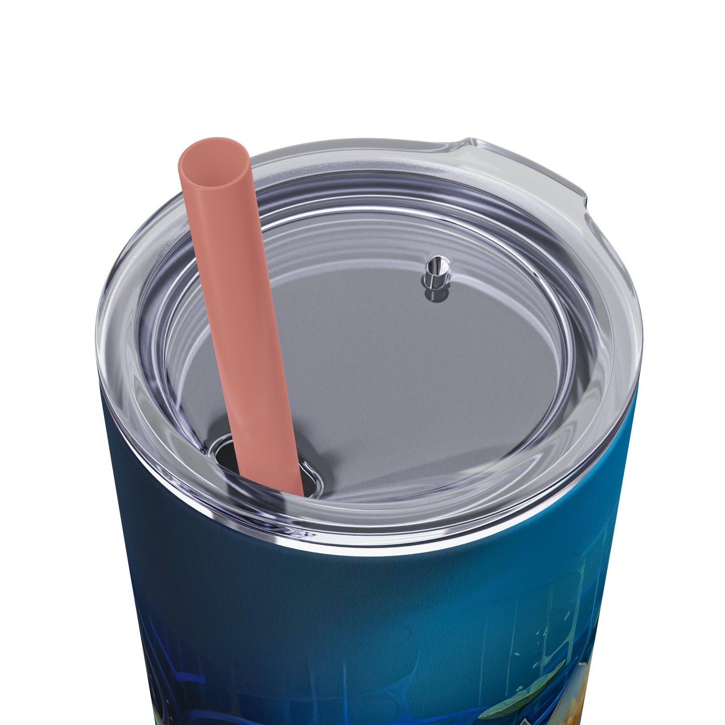Blue Lotus Tumbler with Straw