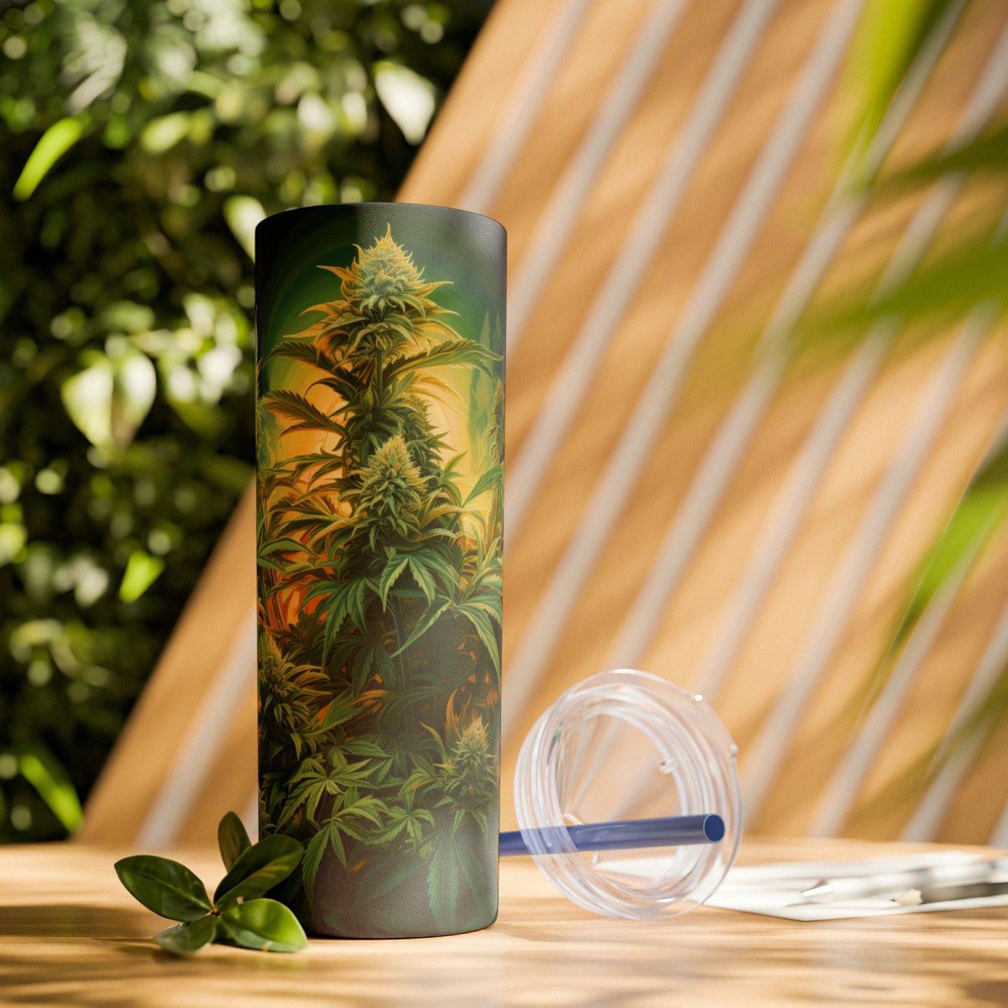 Cannabis Tumbler with Straw