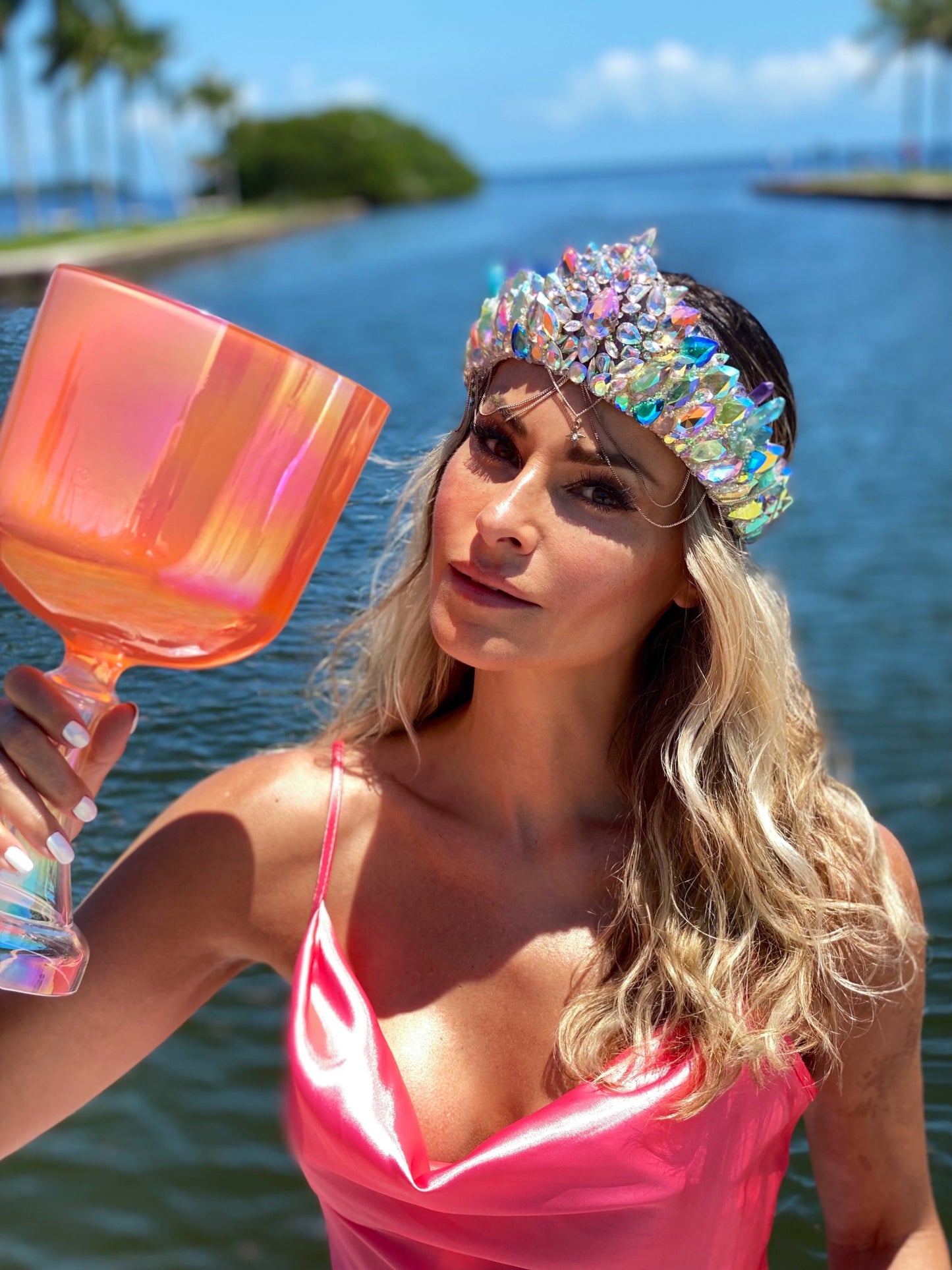 Citrine Opal Aura Crystal Chalice Grail & Bowl