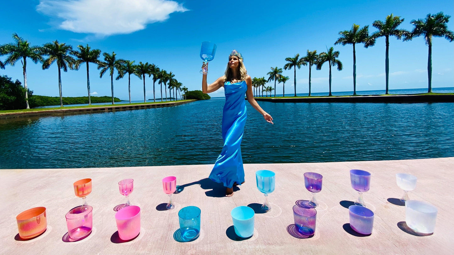 Aqua Aura Crystal Chalice Grail & Bowl
