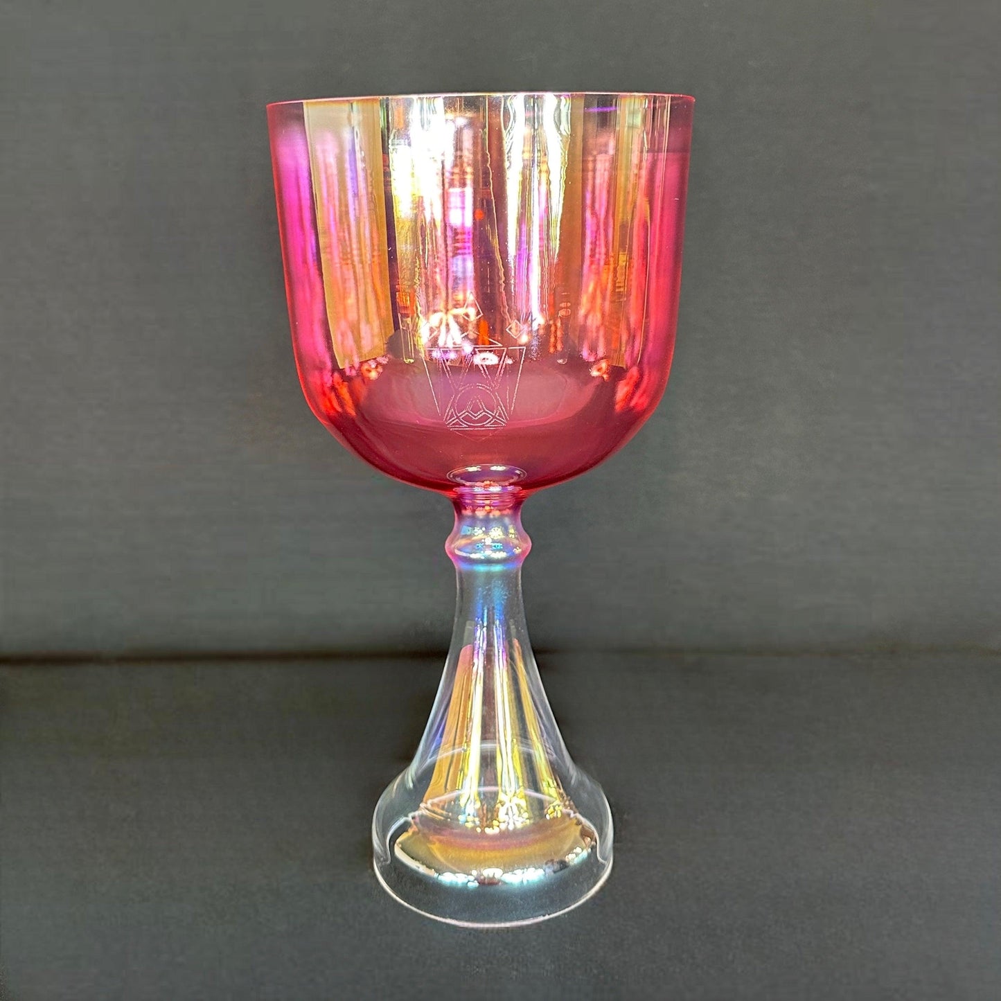 Rose Aura Crystal Chalice Grail & Bowl