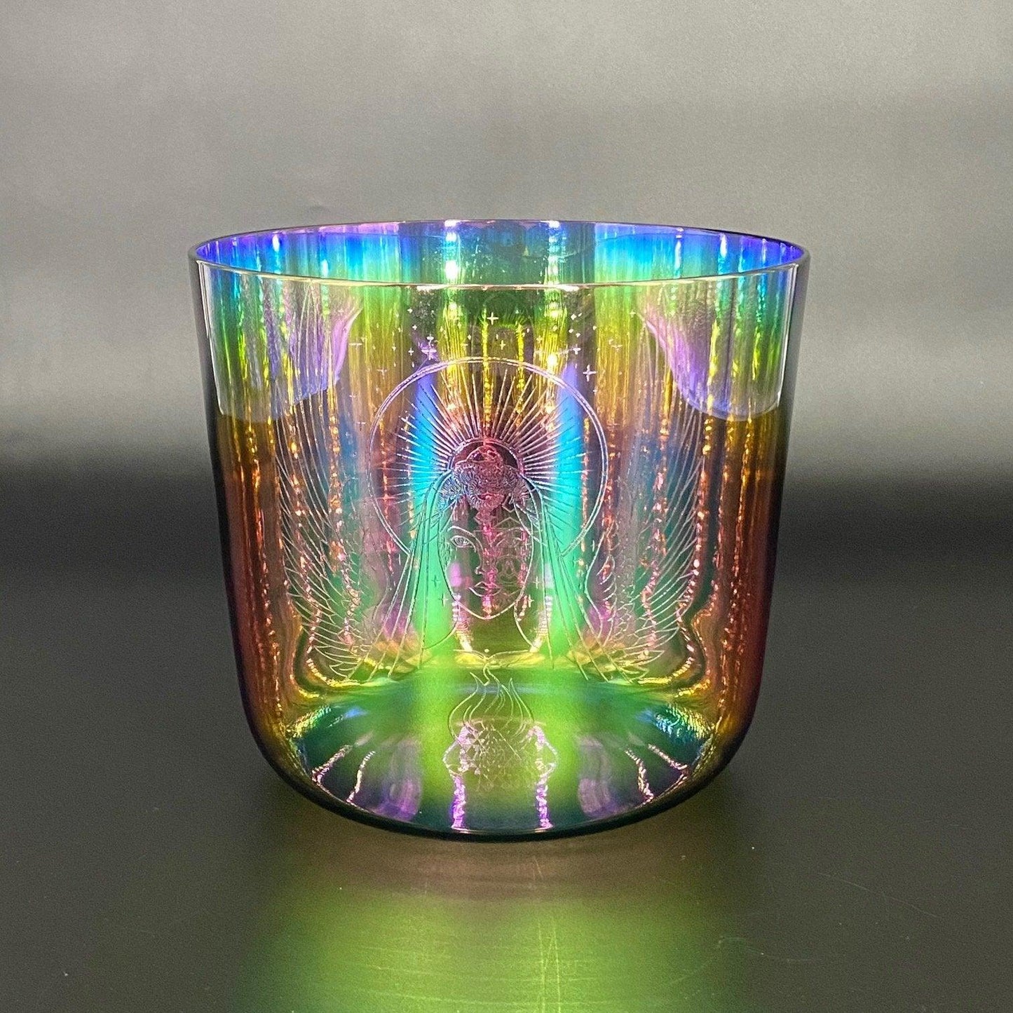 Rainbow Auraura Crystal Bowl - Divine Cosmic Mother