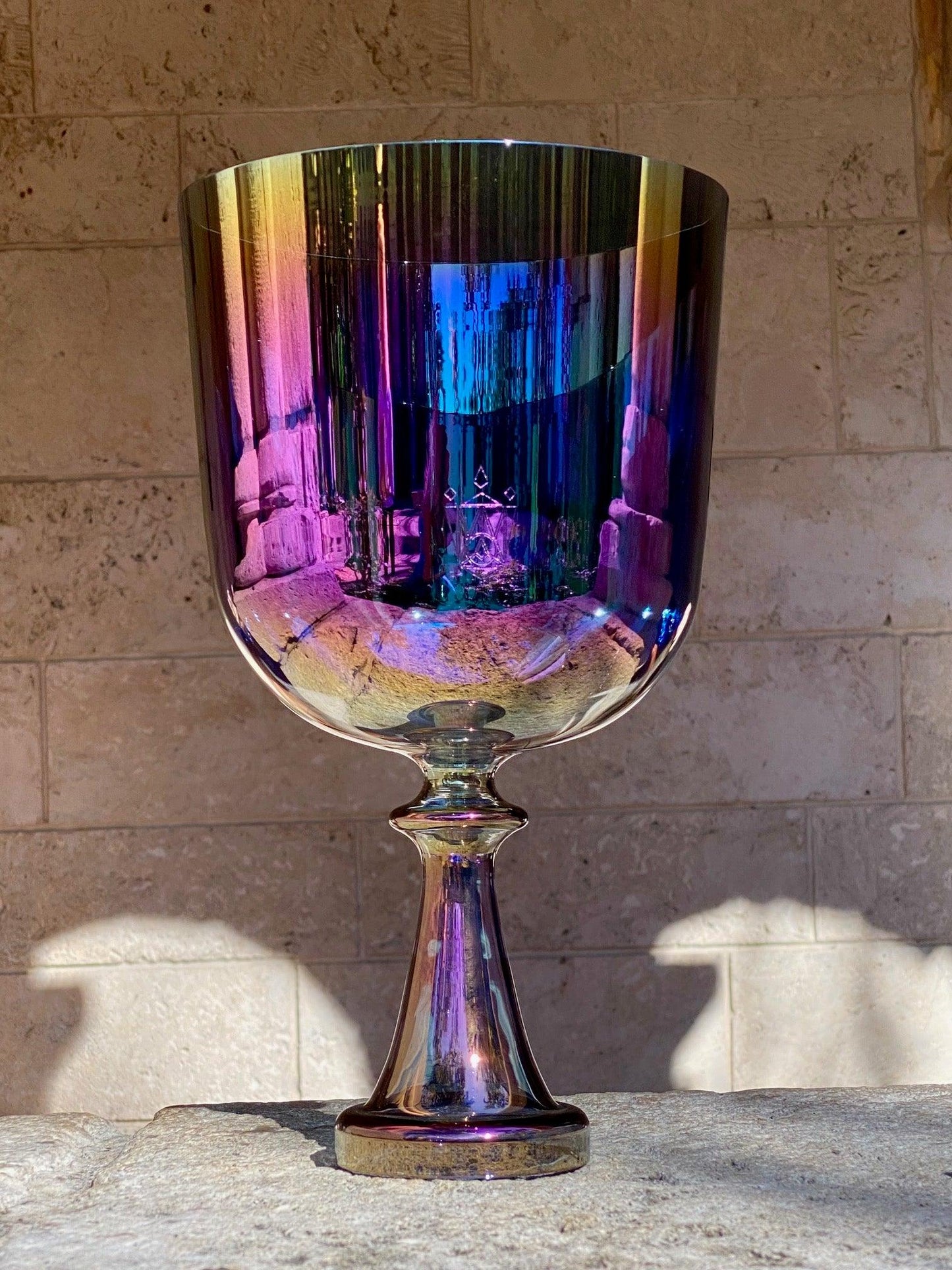 Amethyst Auraura Crystal Chalice Grail - 8’’ F - Heart Chakra
