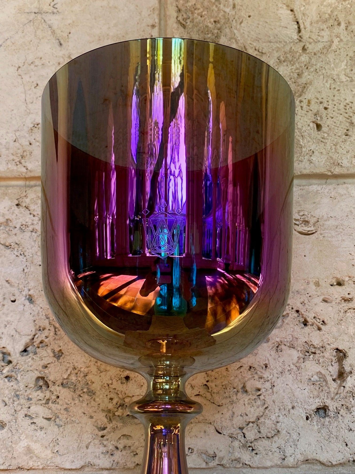 Amethyst Auraura Crystal Chalice Grail - 8’’ F - Heart Chakra
