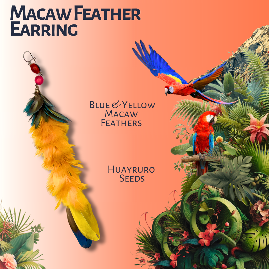 Macaw Feather Earring