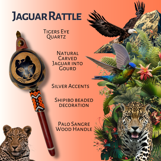 Shipibo Jaguar Power Animal Rattle