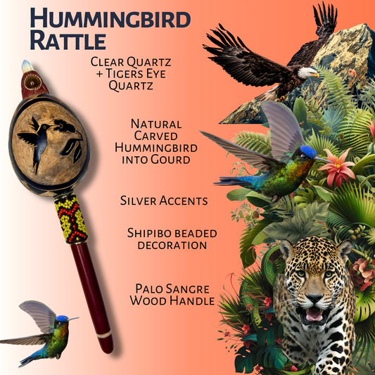 Shipibo Hummingbird Power Animal Rattle