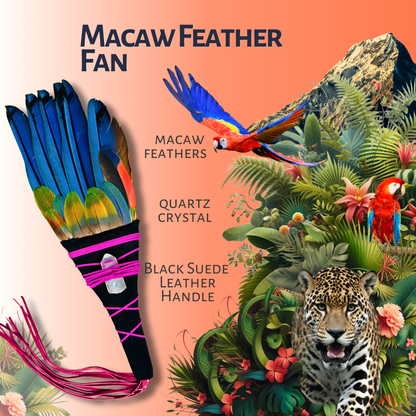 Macaw Feather Smudge Fan