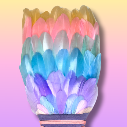Rainbow Feather Smudge Fan