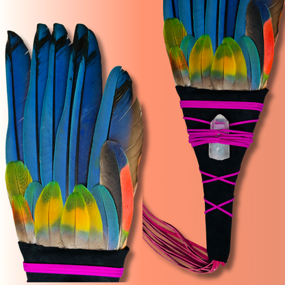 Macaw Feather Smudge Fan