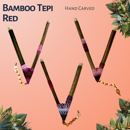 Bamboo Tepi Pipe - Red