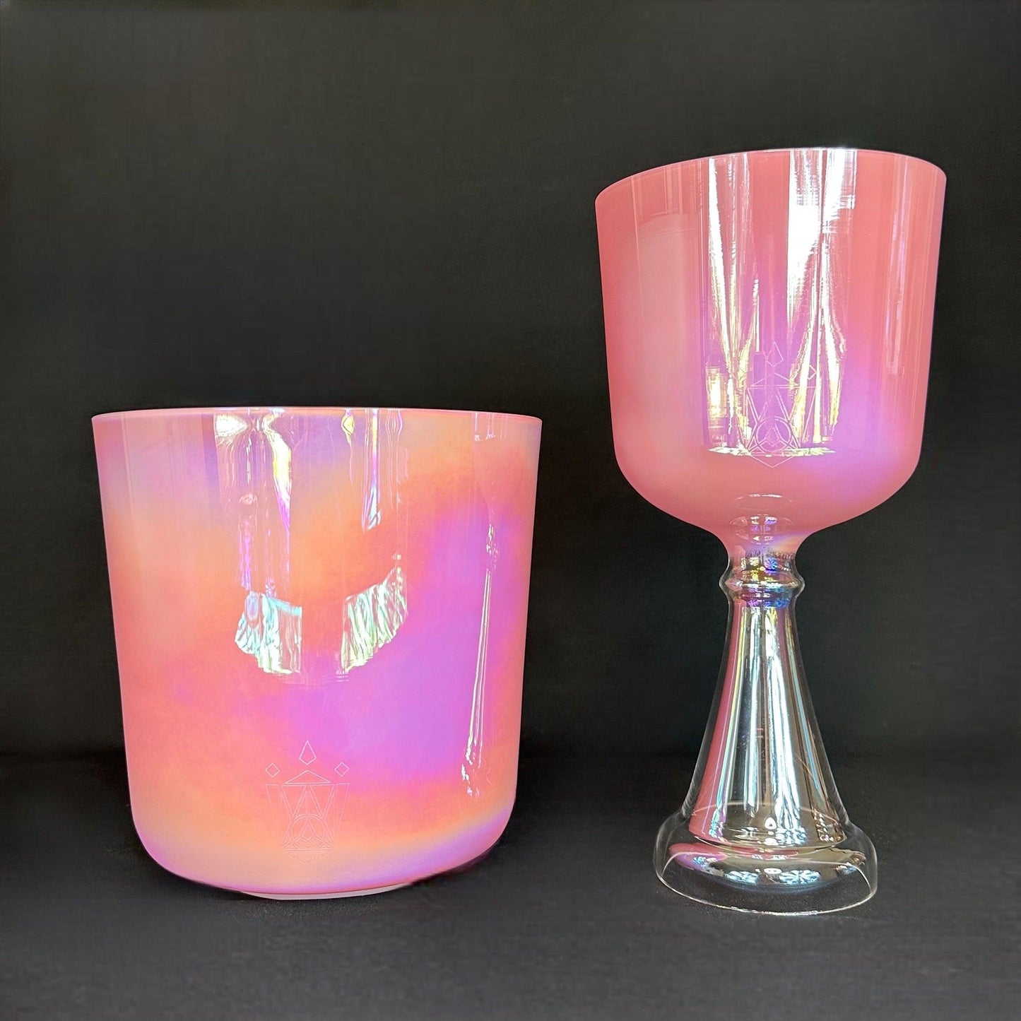 Rose Opal Aura Crystal Chalice Grail & Bowl