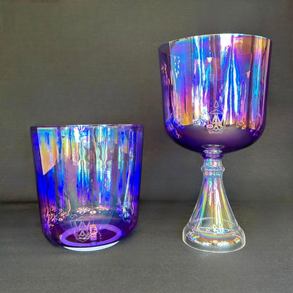 Amethyst Aura Crystal Chalice Grail & Bowl