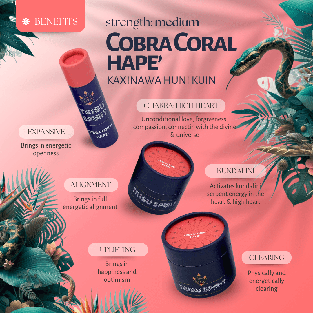 Kaxinawa Cobra Coral Hapé handmade by the Kaxinawa tribe of the Brazilian Amazon — heart-opening and expansive ceremonial blend
