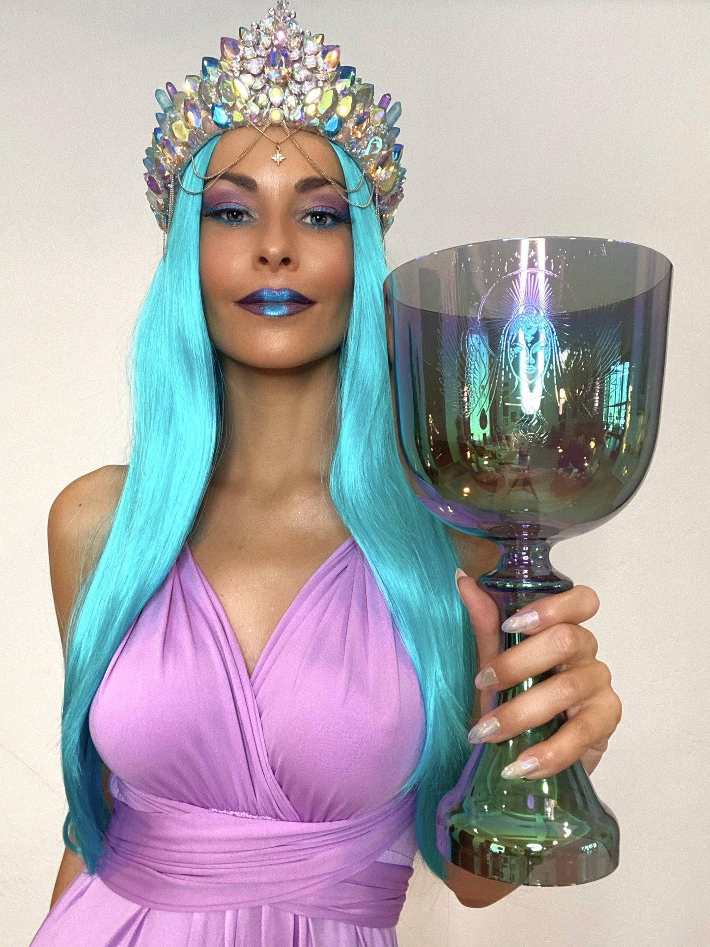 RAINBOW AURAURA - DIVINE COSMIC MOTHER - CRYSTAL CHALICE GRAIL