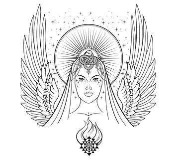 RAINBOW AURAURA - DIVINE COSMIC MOTHER - CRYSTAL CHALICE GRAIL